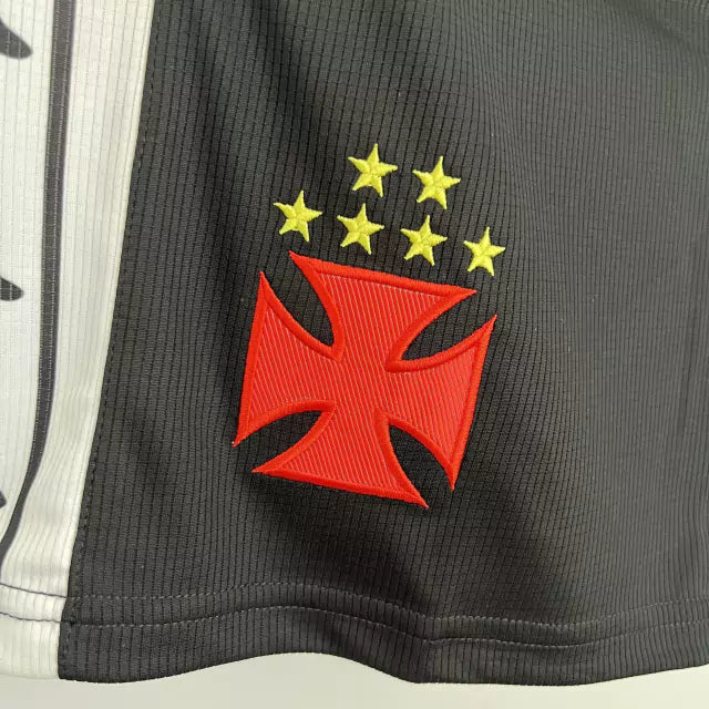 Short Vasco da Gama Retrô 2000 - Kappa Men's - Preto e Branco