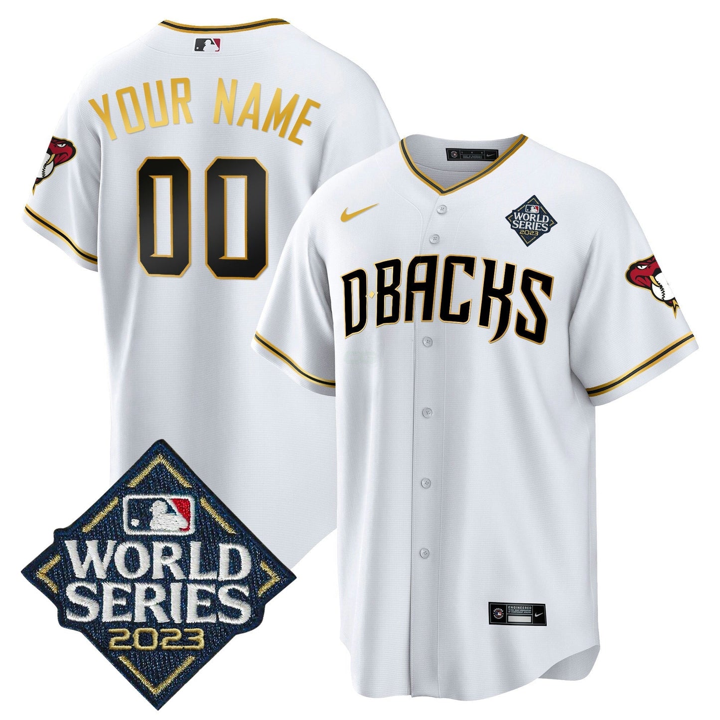 Camisa MLB 2023 World Series Cool Base Dourada Jersey V2