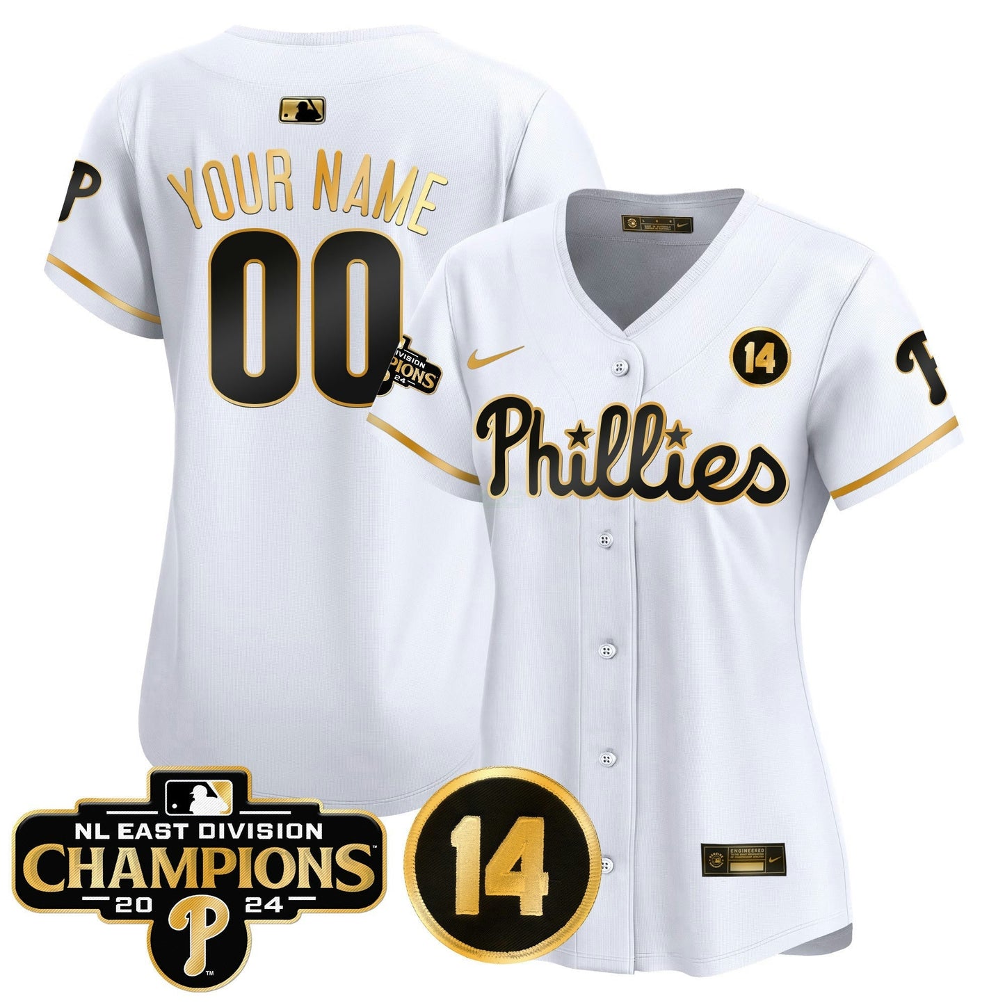 Camisa MLB 2024 NL East Division Champions & Pete Rose Patch Vapor Premier Limited Jersey