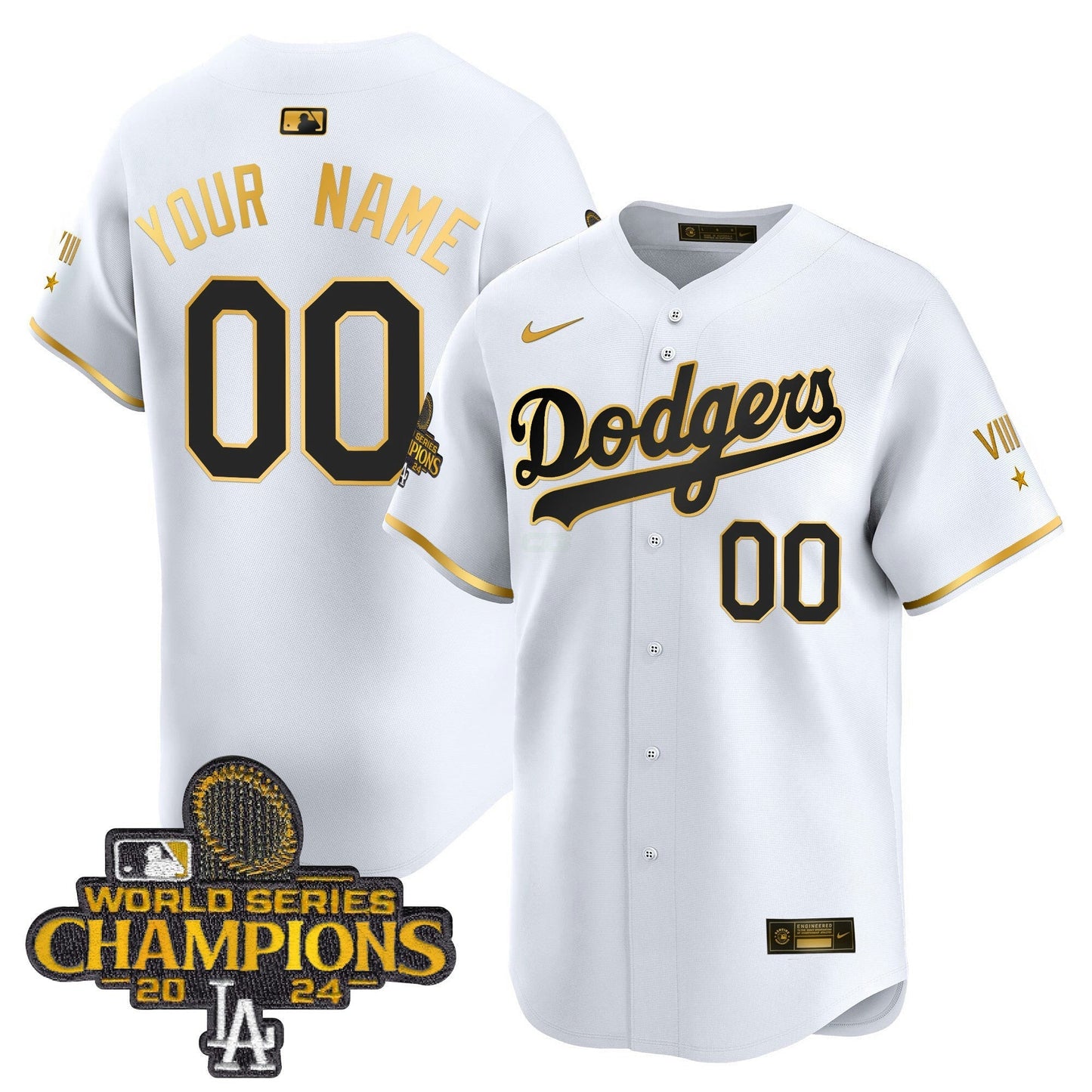 Camisa MLB 2024 World Series Champions Dourada Trim Vapor Premier Limited Jersey