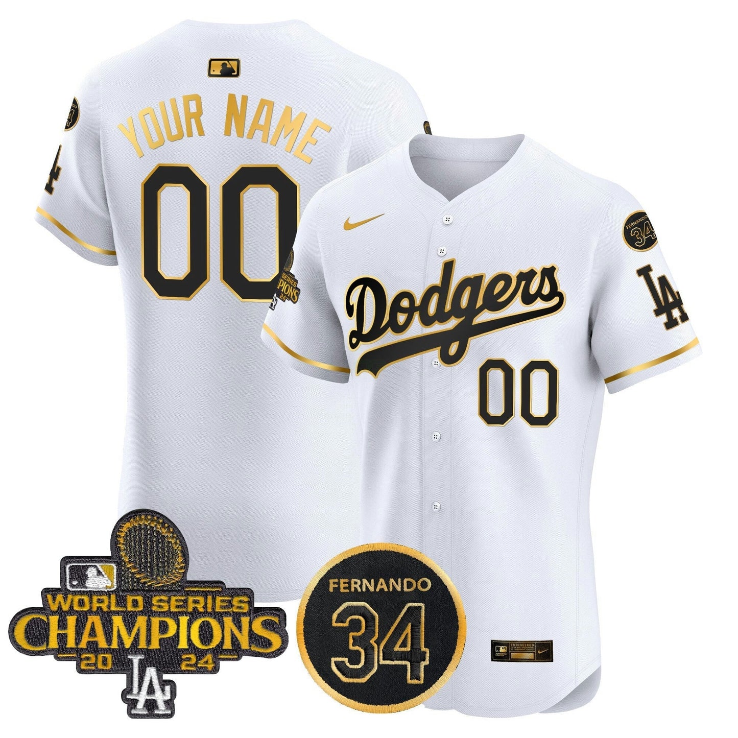 Camisa MLB 2024 World Series Champions Patch Vapor Premier Elite Jersey V2