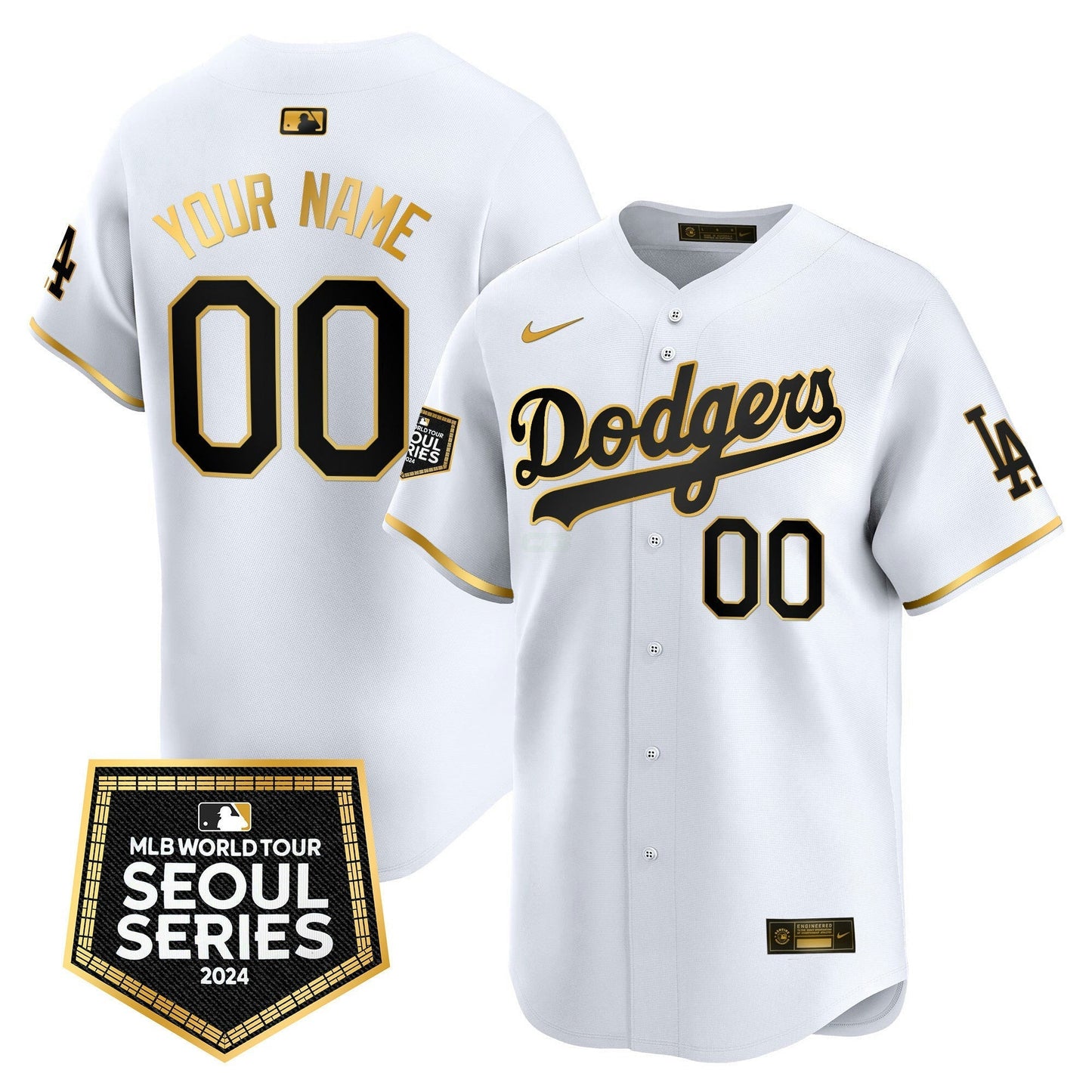 Camisa MLB Los Angeles Dodgers 2024 World Tour Seoul Series Patch Vapor Premier Limited Jersey