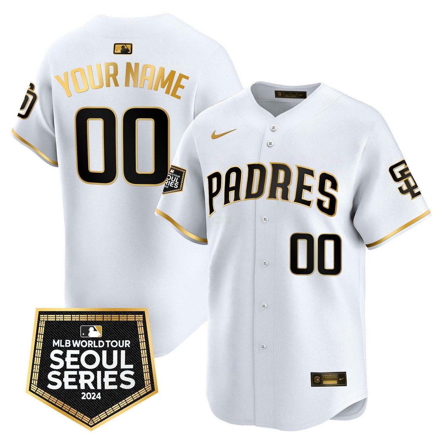 Camisa MLB San Diego Padres 2024 World Tour Seoul Series Patch Vapor Premier Limited Jersey