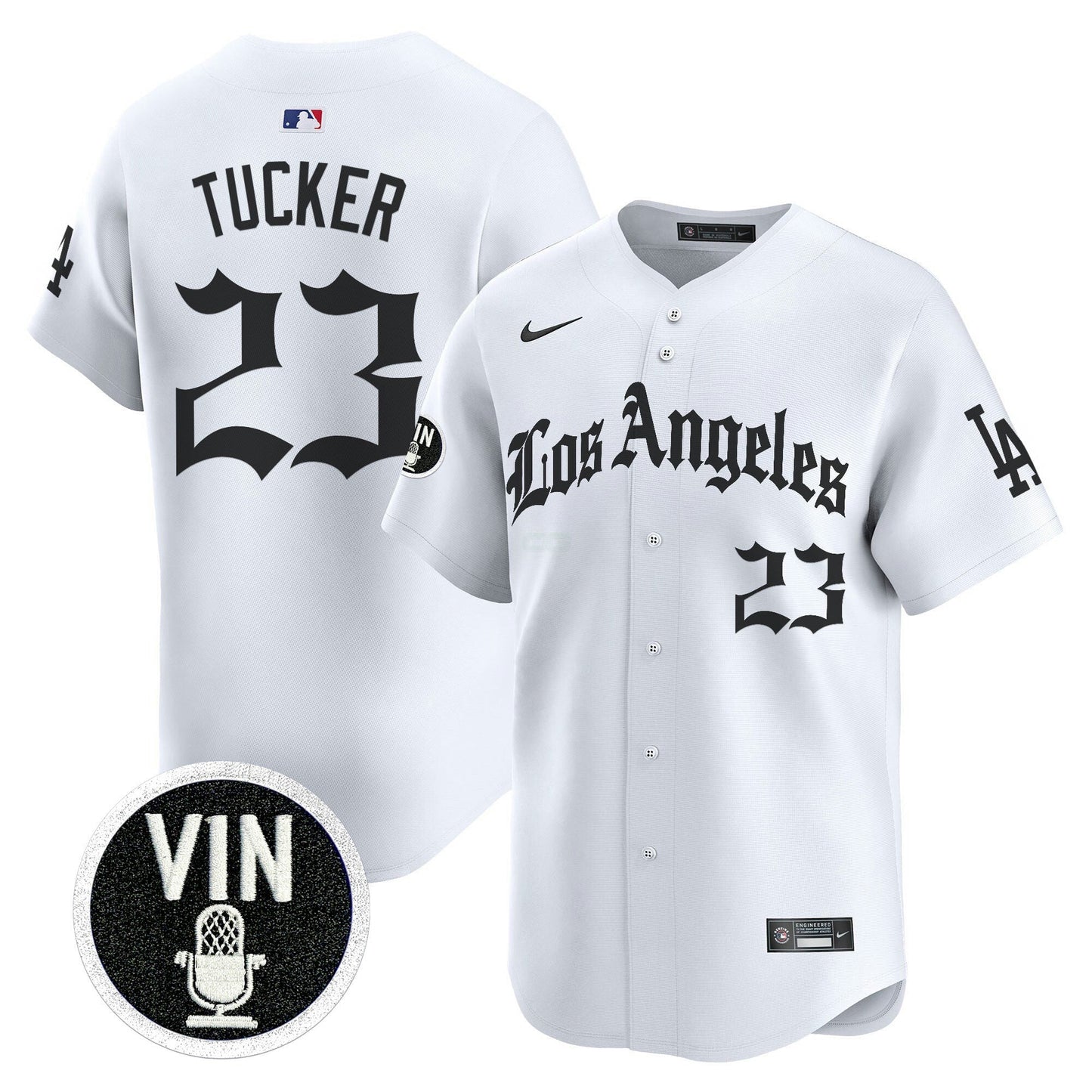Camisa MLB #23 Kyle Tucker Los Angeles “LA Gothic Style” Vapor Premier Limited Jersey