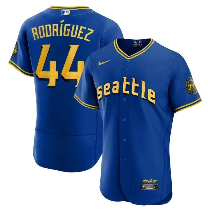 Camisa MLB Seattle Mariners 44 Azul Royal Jersey