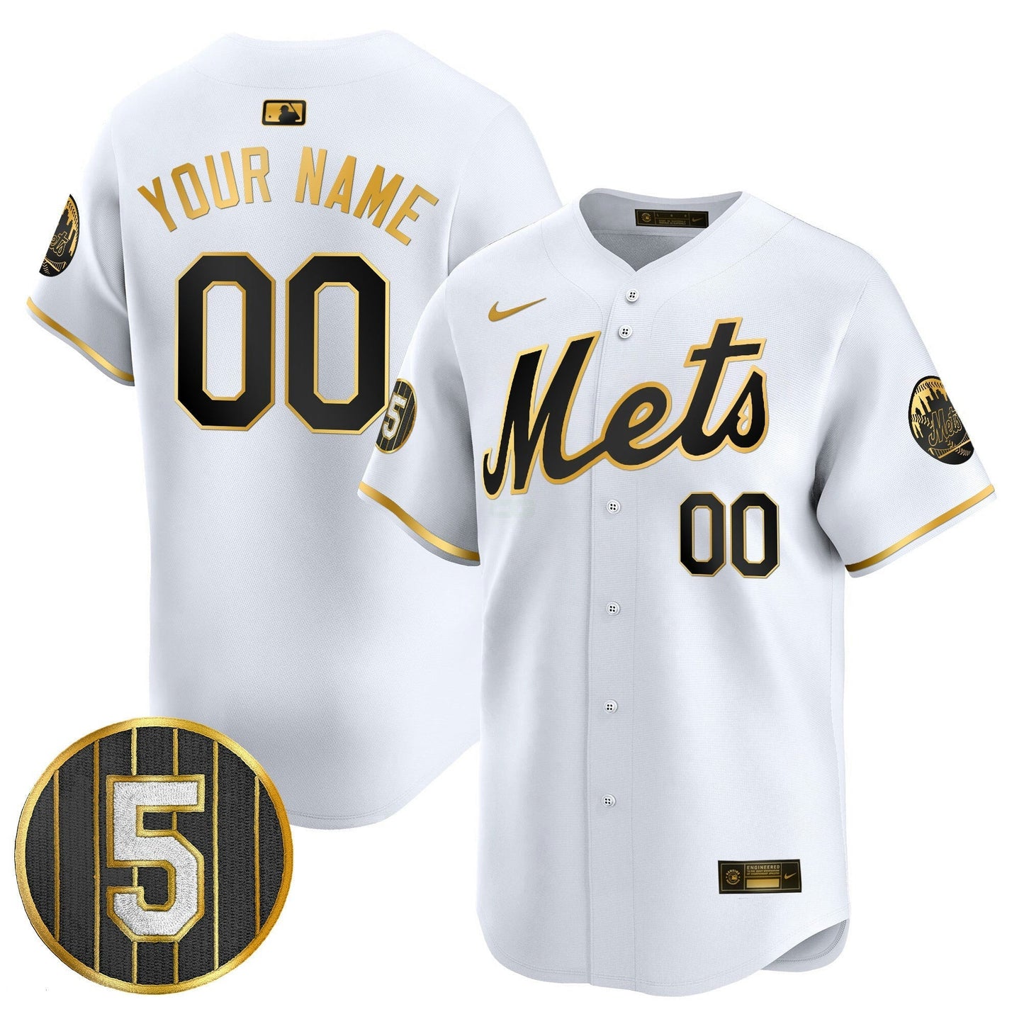 Camisa MLB #5 David Wright Number Retirement Patch Vapor Premier Limited Jersey