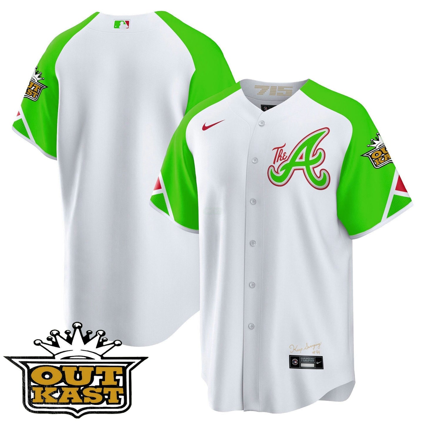 Camisa MLB Atlanta Atliens 2023 City Connect Bright Verde Cool Base Jersey
