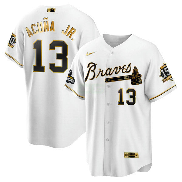 Camisa MLB Atlanta World Series Champion Branca Dourada Flex Base Jersey 2021 – Stitched