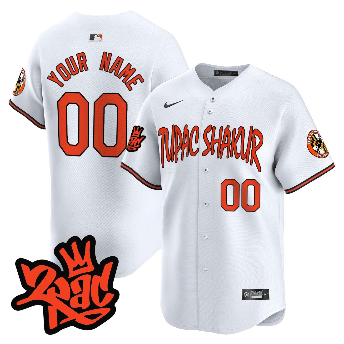 Camisa MLB Baltimore Tupac Shakur Vapor Premier Limited Jersey