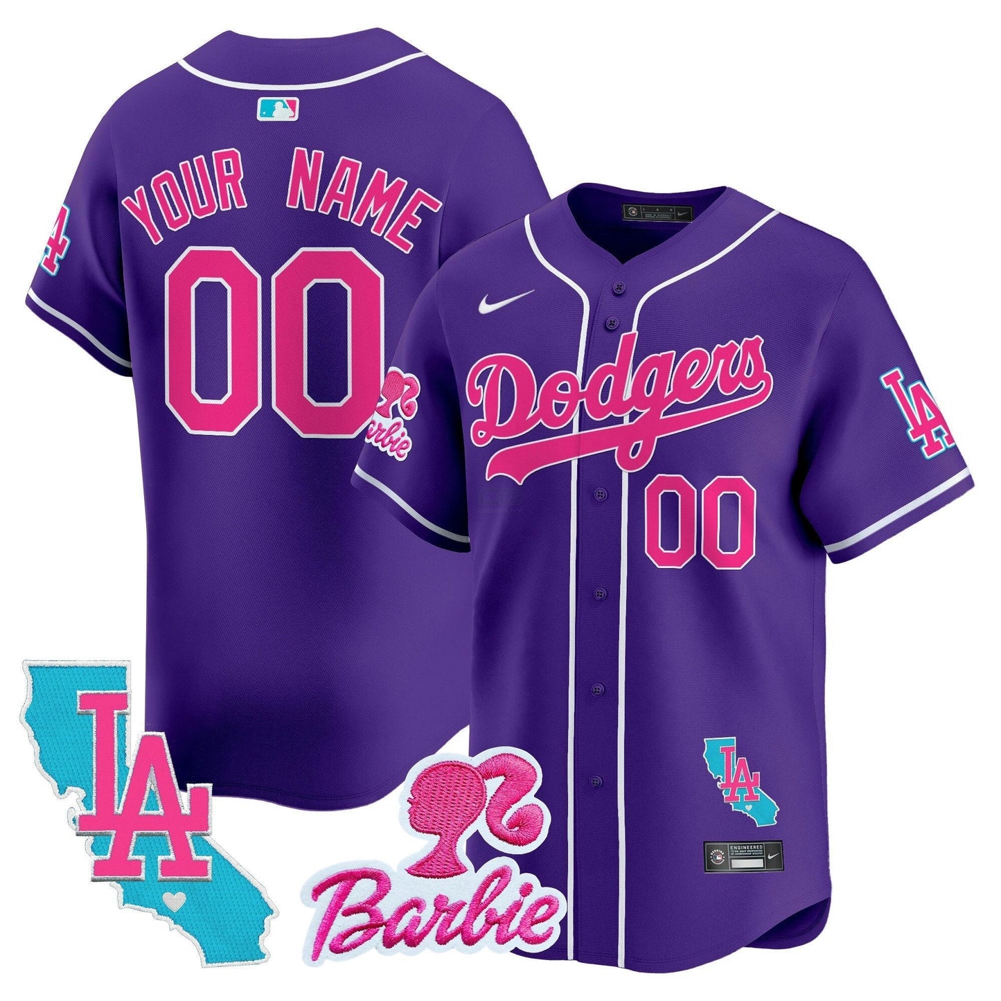 Camisa MLB Los Angeles Dodgers Barbie Patch Vapor Premier Limited Jersey
