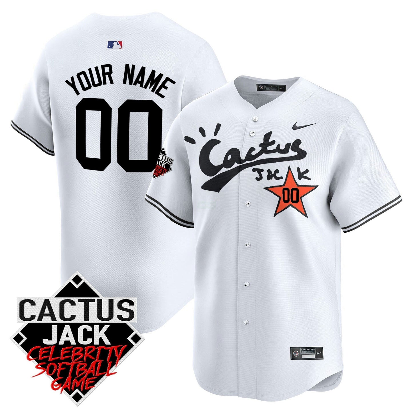 Camisa MLB Cactus Jack Celebrity Softball Game Patch Vapor Premier Limited Jersey V2 – Stitched