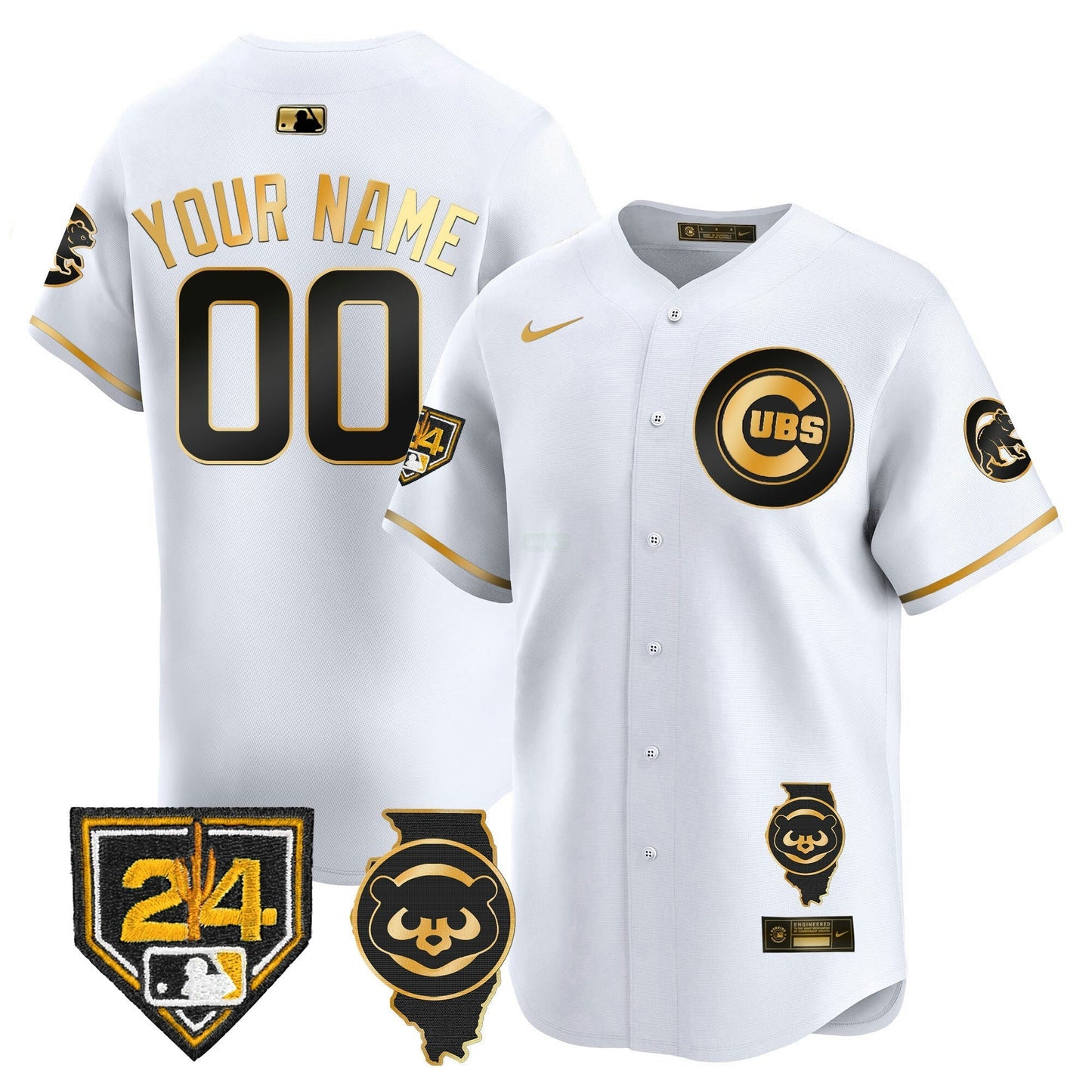 Camisa MLB Chicago Spring Training & Illinois Patch Vapor Premier Limited Jersey