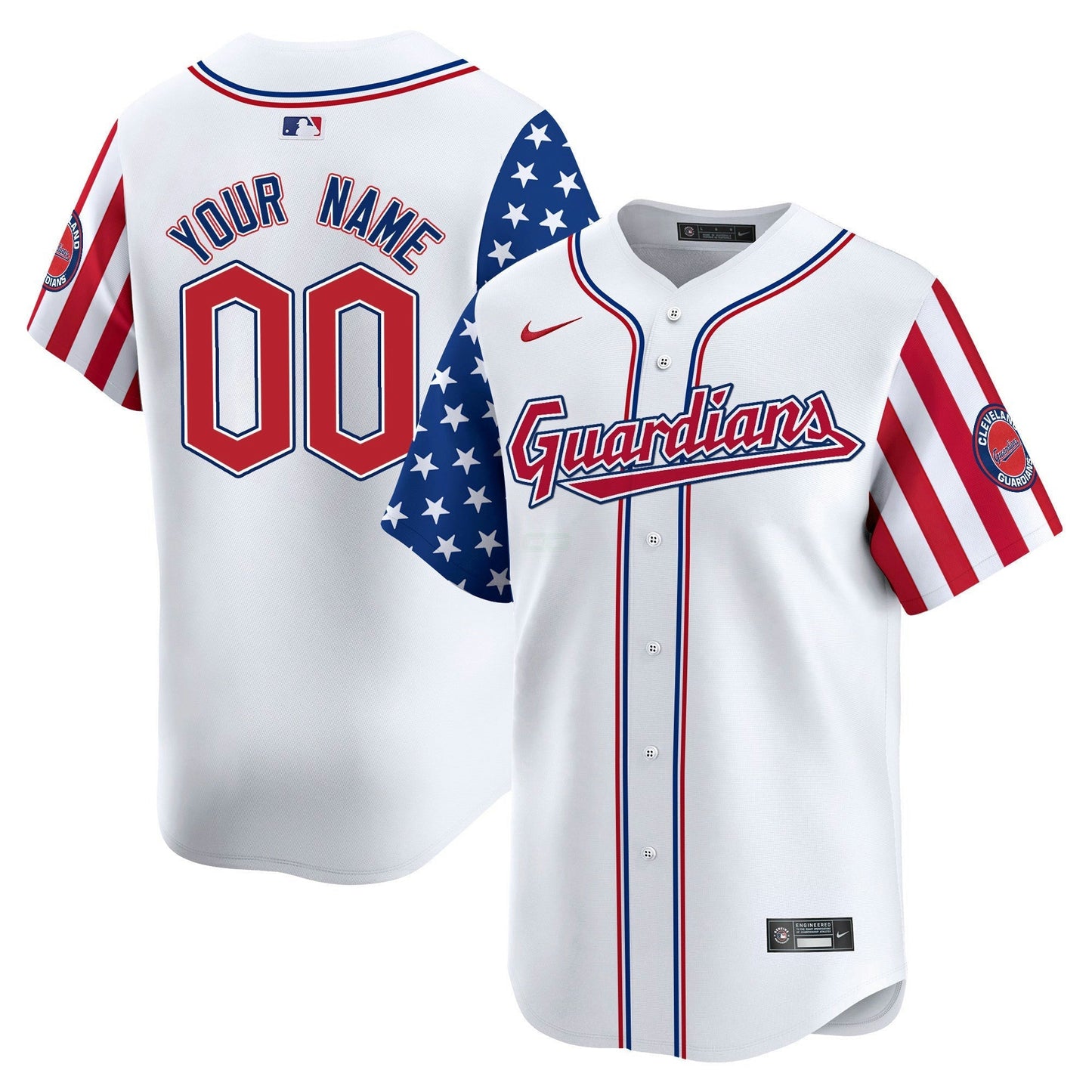 Camisa MLB Cleveland 2024 Independence Day Vapor Premier Limited Jersey - Branca