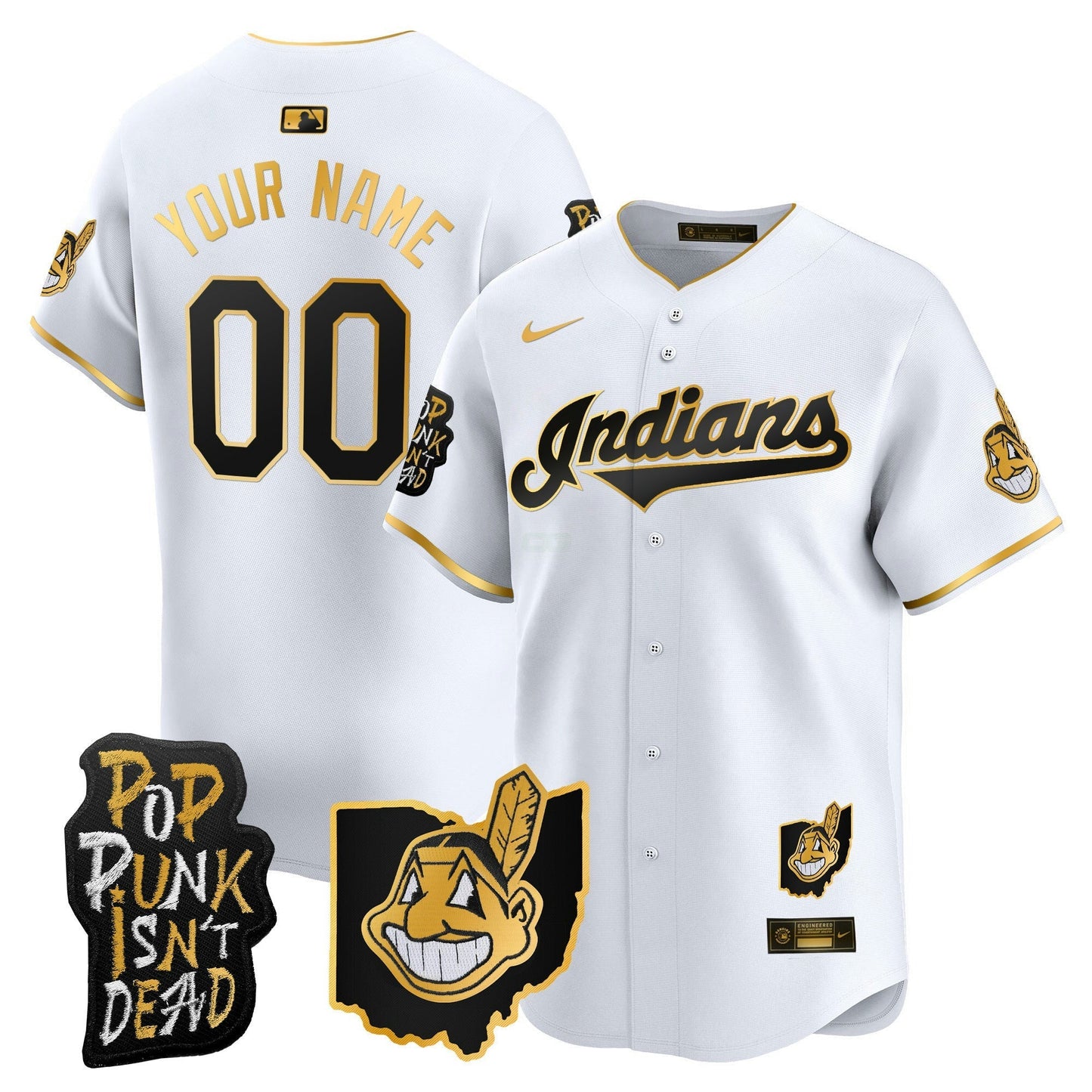 Camisa MLB Cleveland Indians MGK Patch Vapor Premier Limited Jersey