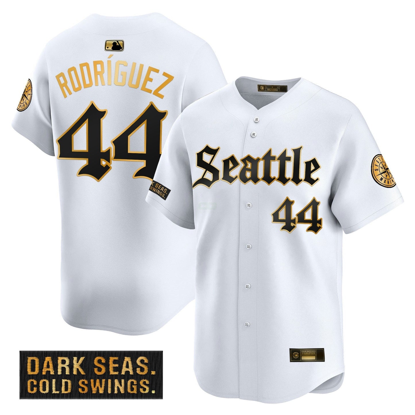 Camisa MLB Seattle Mariners Deep Sea Gothic Edition’ Dourada Limited Jersey