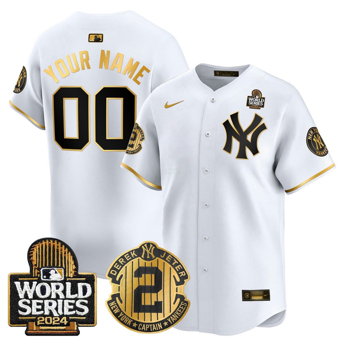 Camisa MLB Derek Jeter Patch 2024 World Series Vapor Premier Limited Jersey