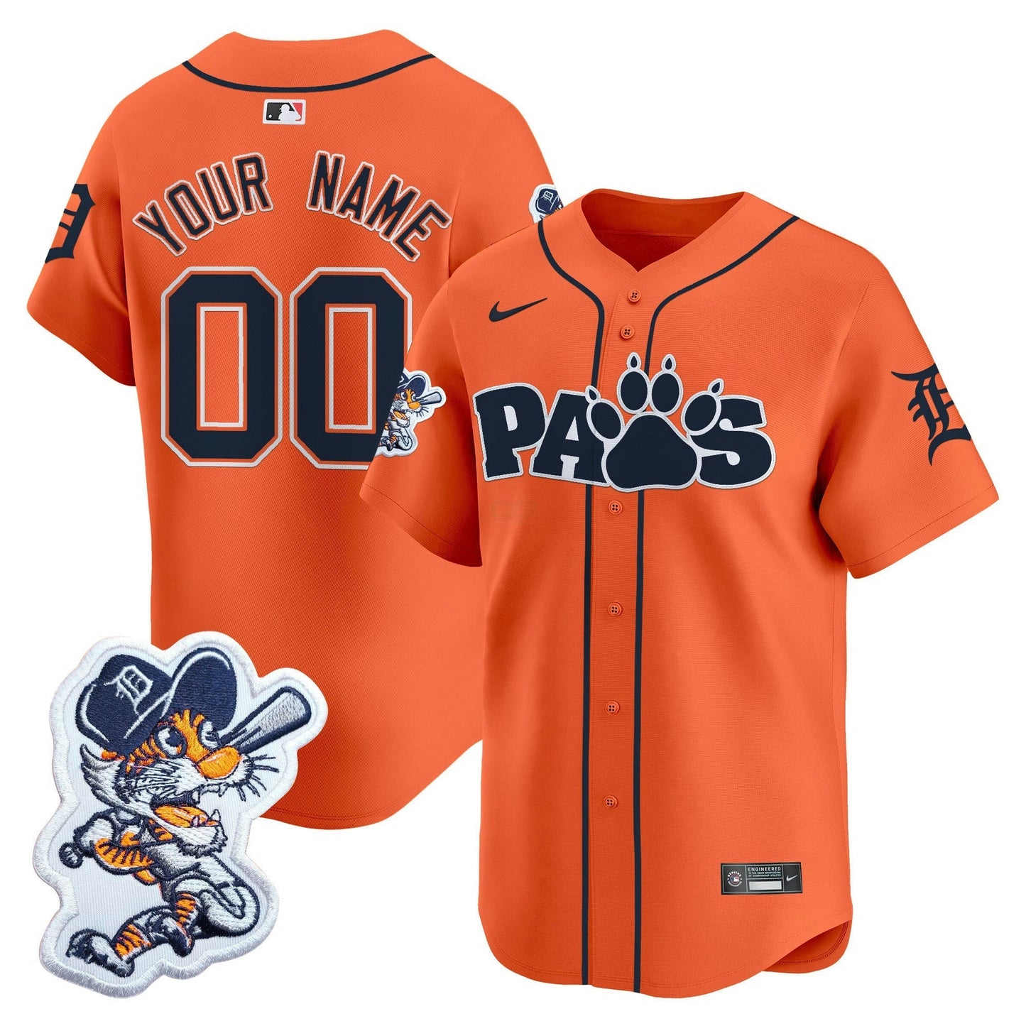 Camisa MLB Detroit Paws Patch Vapor Premier Limited Jersey V2 - Custom
