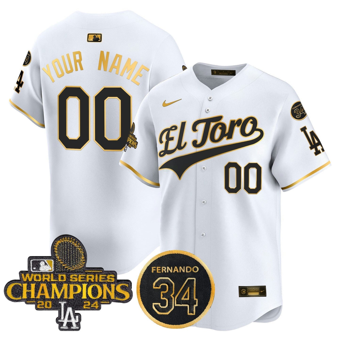 Camisa MLB El Toro 2024 World Series Champions Patch Vapor Premier Limited Jersey