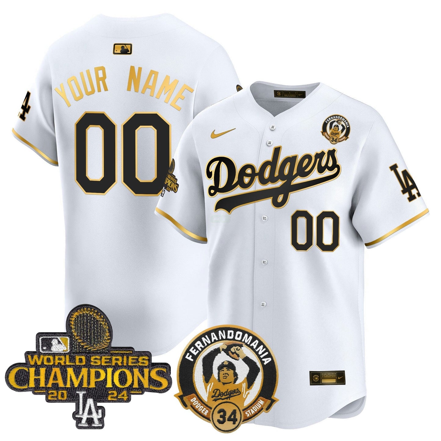 Camisa MLB Fernando & 2024 World Series Champions Patch Vapor Premier Limited Jersey