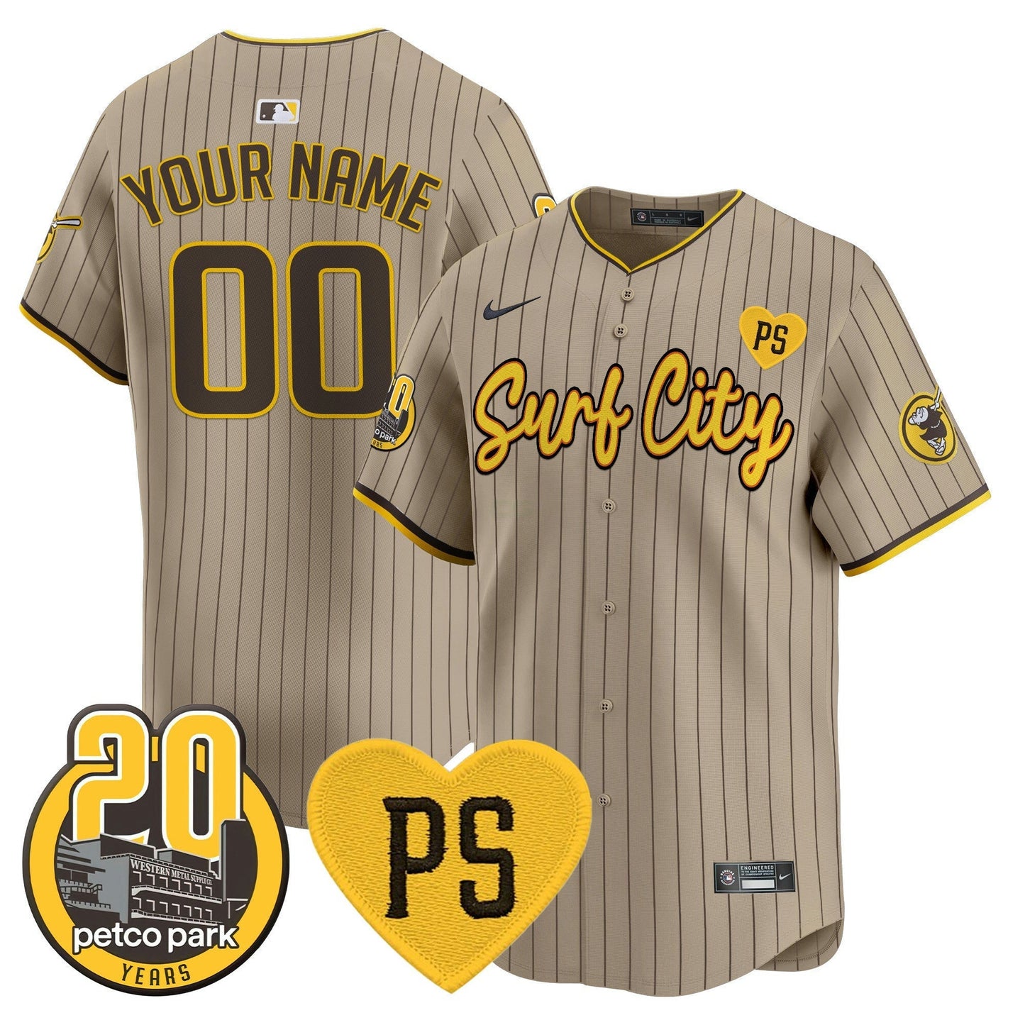 Camisa MLB “For Peter” & Petco Park 20th Patch Vapor Premier Limited Jersey V3