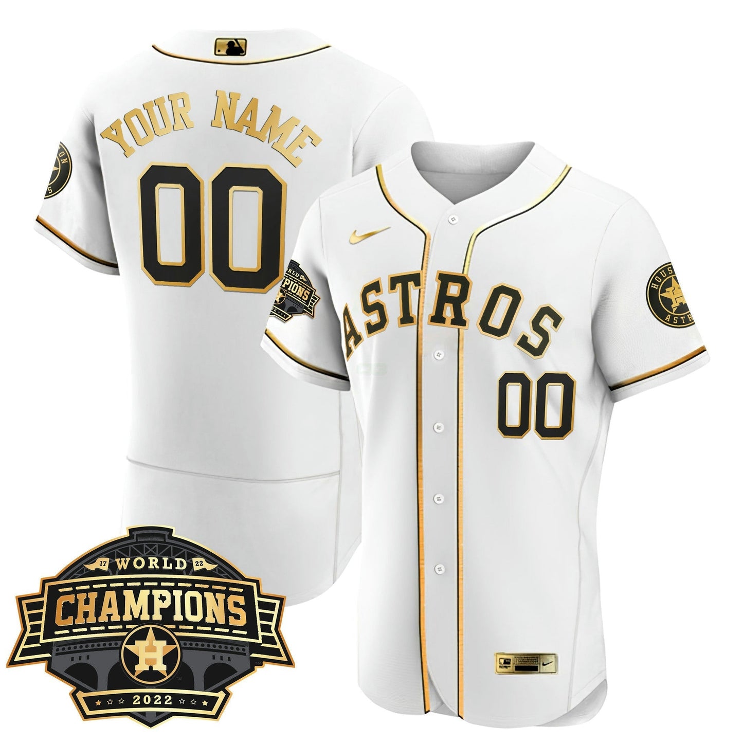 Camisa MLB Houston 2022 Champions Limited Custom Name And Number Jersey
