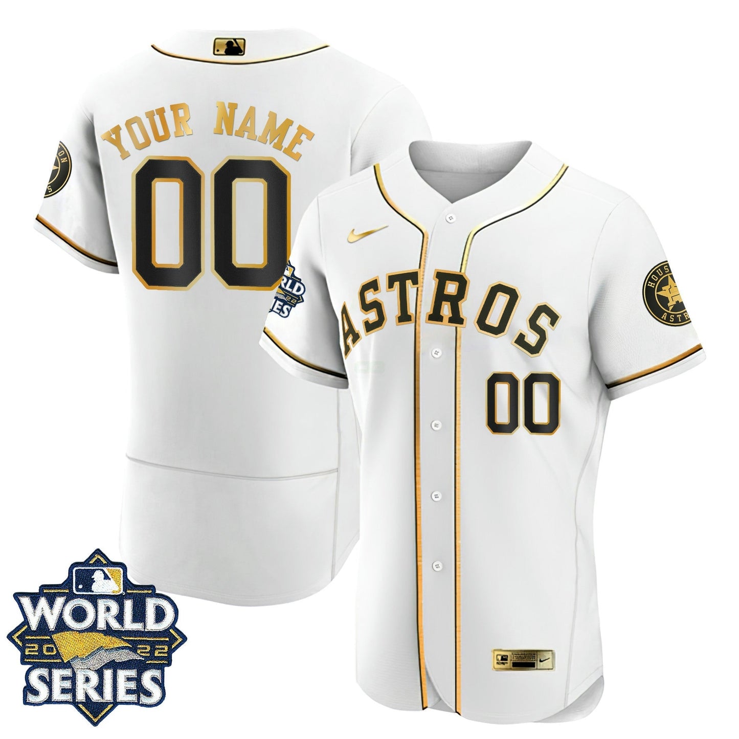 Camisa MLB Houston 2022 World Series Custom Name And Number Jersey