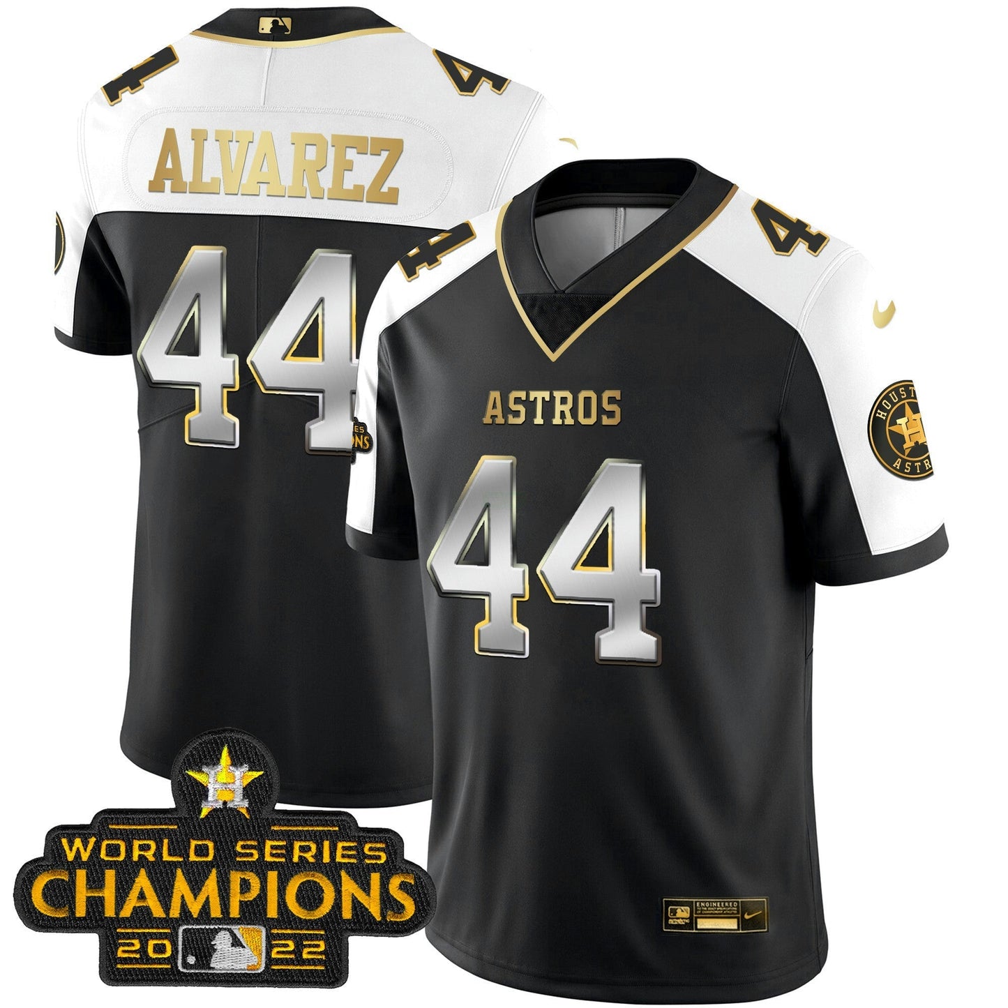 Camisa MLB Houston 2023 Champions Patch Vapor Dourada Jersey