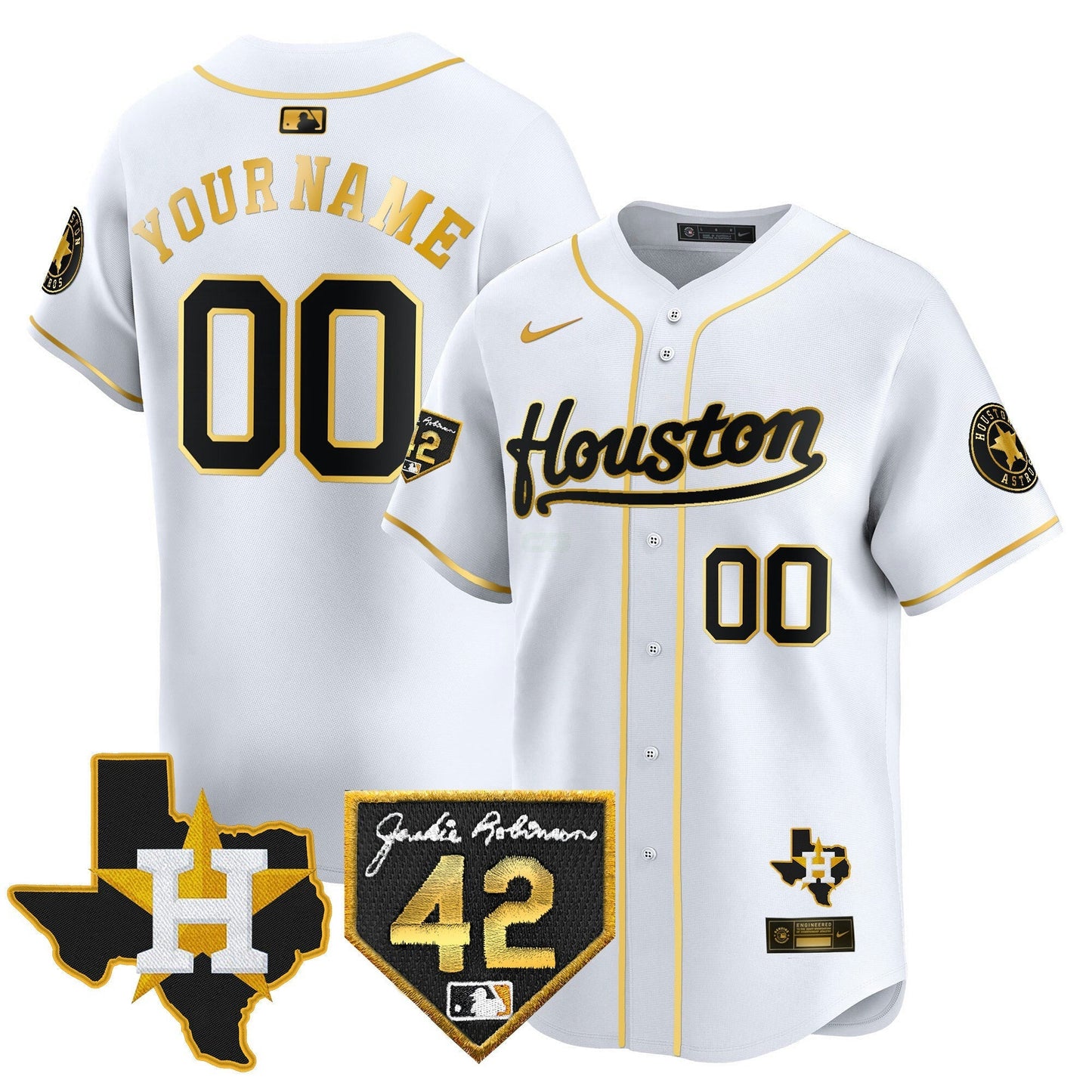 Camisa MLB Houston 2024 Jackie Robinson Patch Vapor Premier Limited Jersey