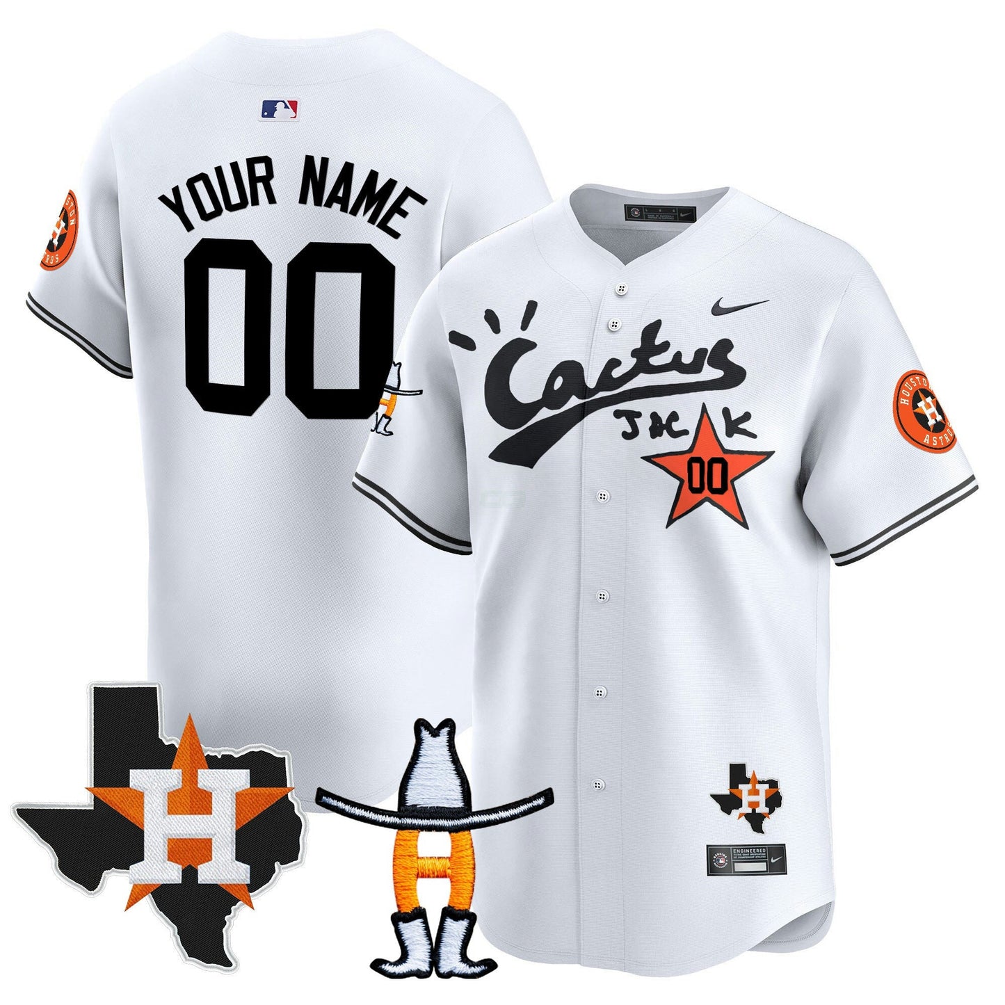 Camisa MLB Houston Cactus Jack Houston Rodeo Patch Vapor Premier Limited Jersey