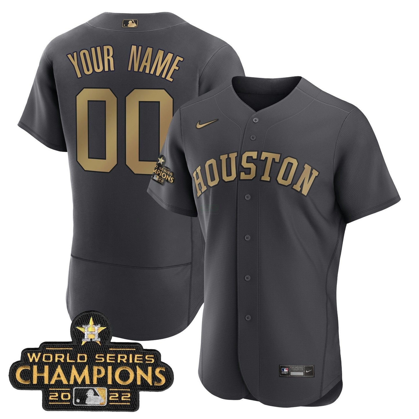 Camisa MLB Houston Charcoal 2023 Champions Jersey - Grafite