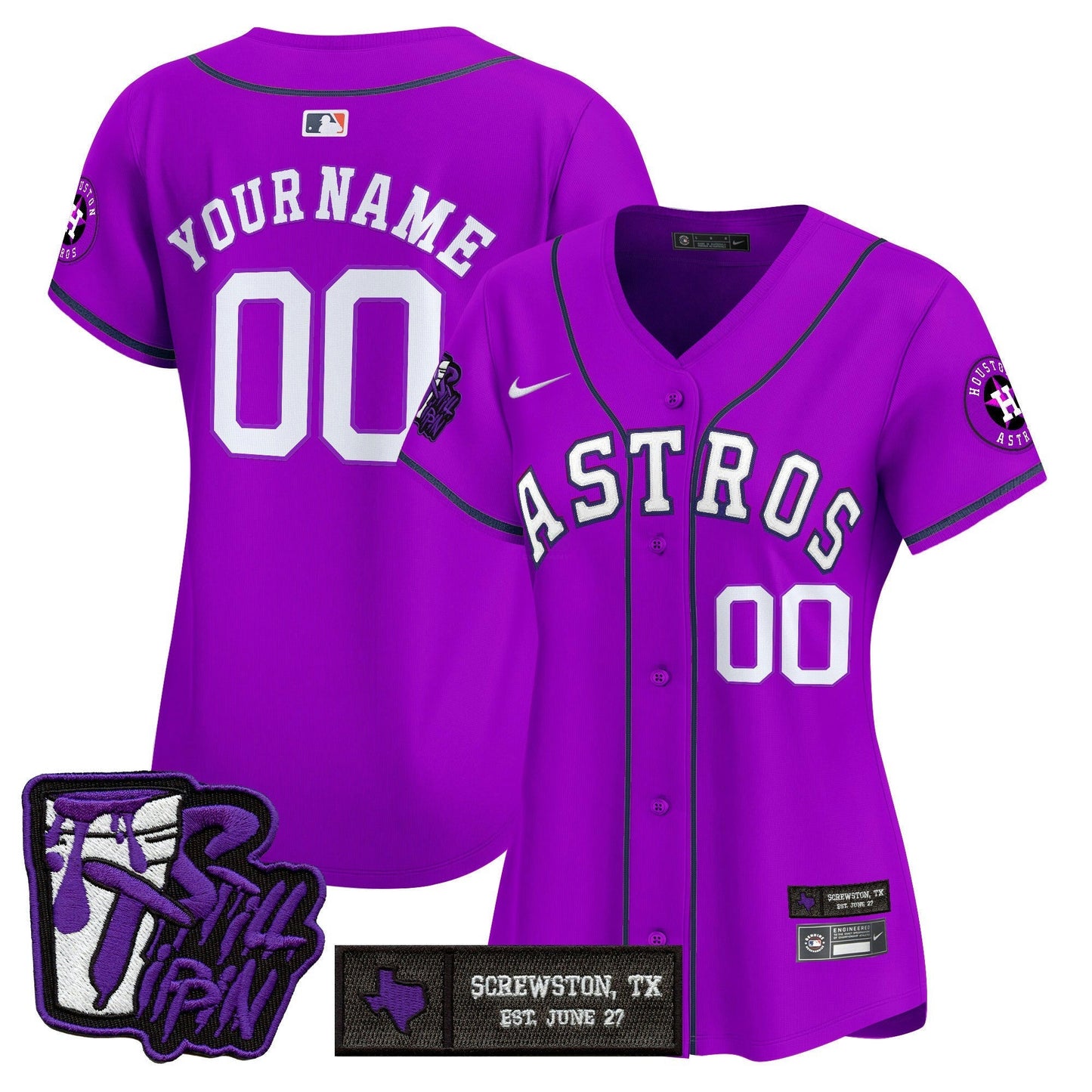 Camisa MLB Houston DJ Screw Still Tippin Purple Patch Vapor Premier Limited Jersey – Stitched