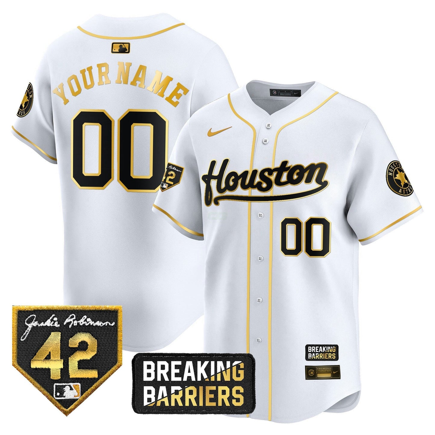 Camisa MLB Houston Jackie Robinson Breaking Barriers Patch Vapor Premier Limited Jersey