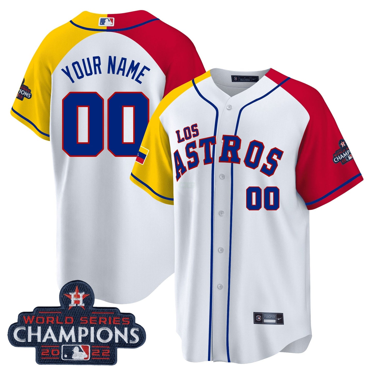 Camisa MLB Houston Astros Houston “Los ” Hispanic Heritage Champions Patch Jersey - Dominican Edition