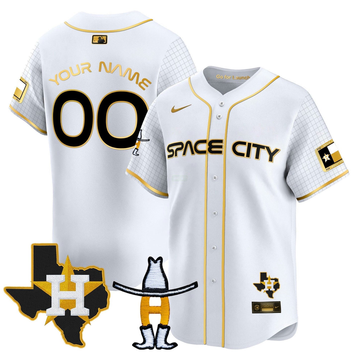 Camisa MLB Houston Space City Texas Patch Vapor Premier Limited Jersey
