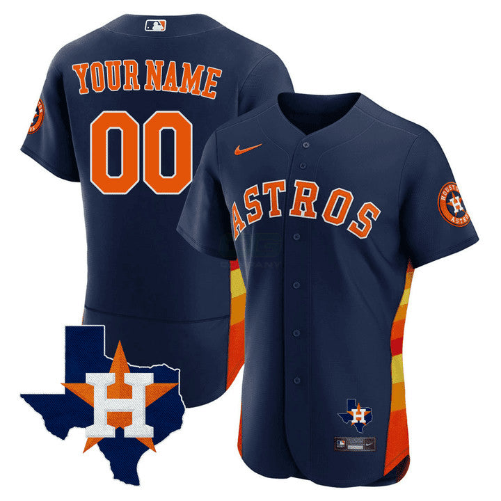 Camisa MLB Houston Texas State Patch Jersey – Azul Marinho - Azul Marinho