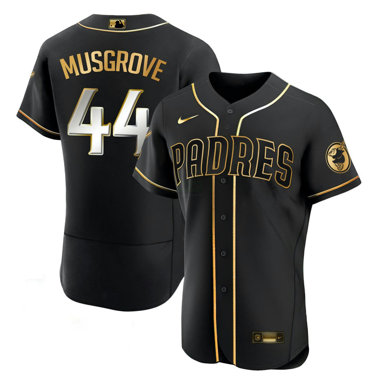 Camisa MLB Joe Musgrove San Diego Black Limited & Dourada Jersey - Joe Musgrove