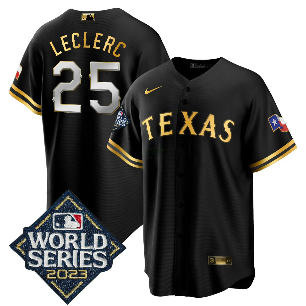 Camisa MLB José Leclerc Texas 2023 World Series Patch Cool Base Jersey - José Leclerc