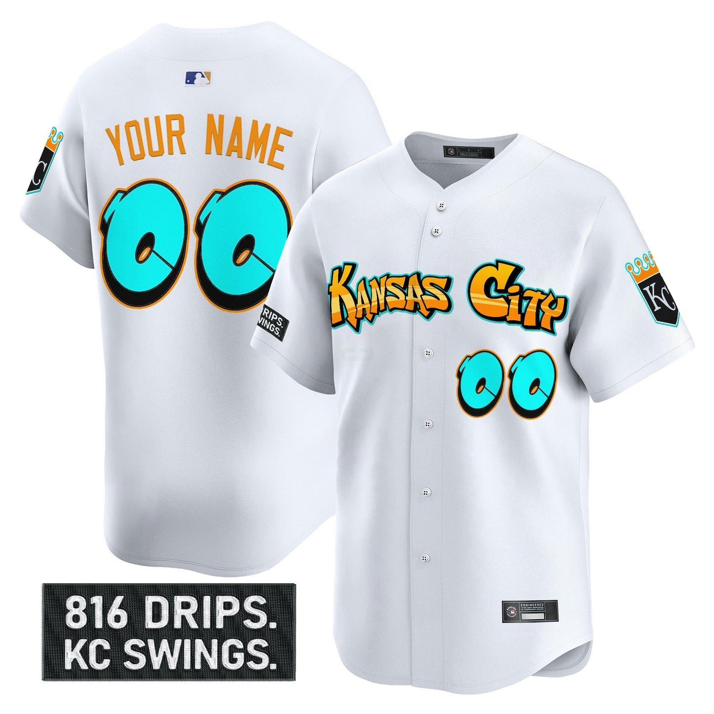 Camisa MLB Kansas City ‘Graffiti Crown Drop Edition’ Vapor Premier Limited Jersey