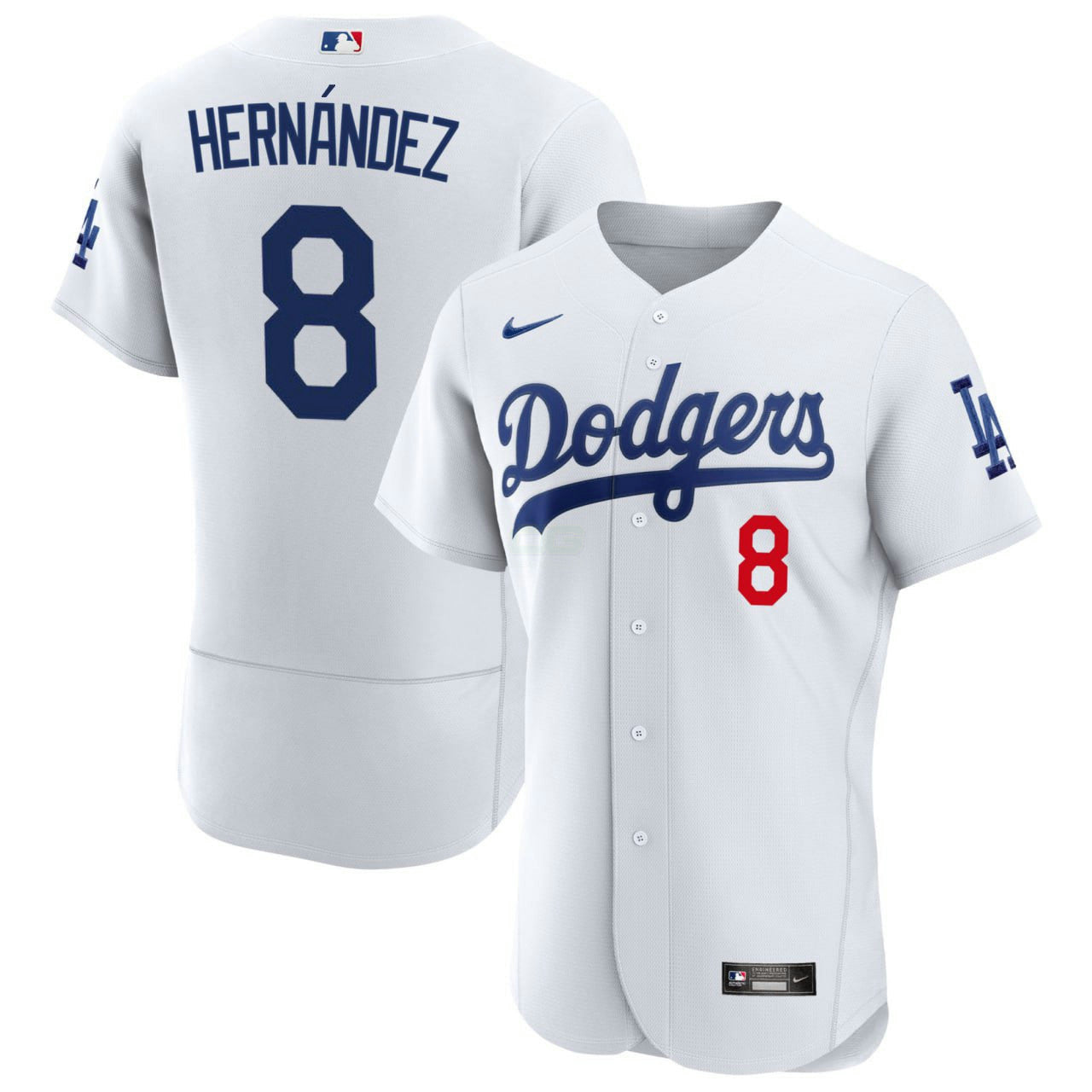 Camisa MLB Kike Hernandez #8 Los Angeles White Jersey - Branca