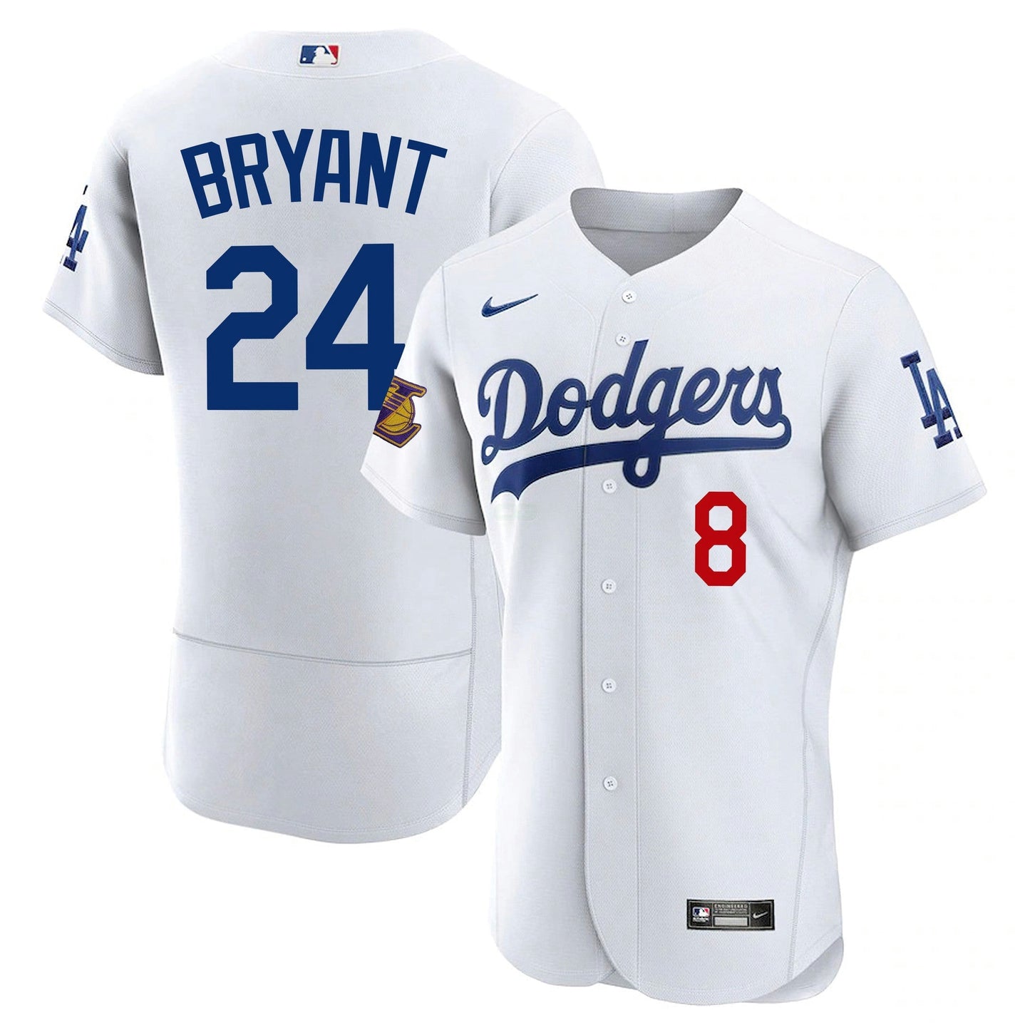 Camisa MLB Kobe Bryant Lakers Patch Flex Base Jersey