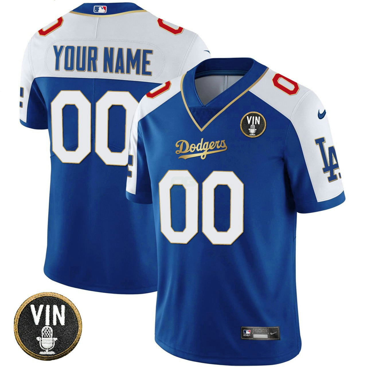 Camisa MLB Los Angeles 2023 Vapor Azul Royal Dourada Jersey - Azul Royal