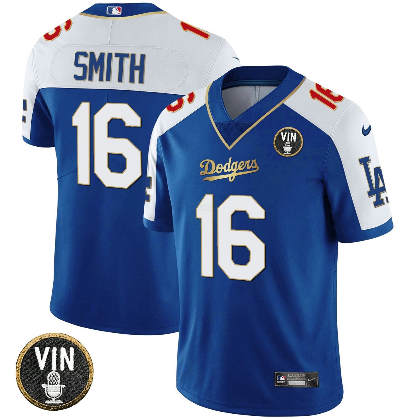 Camisa MLB Los Angeles 2023 Vapor Azul Royal Dourada Jersey