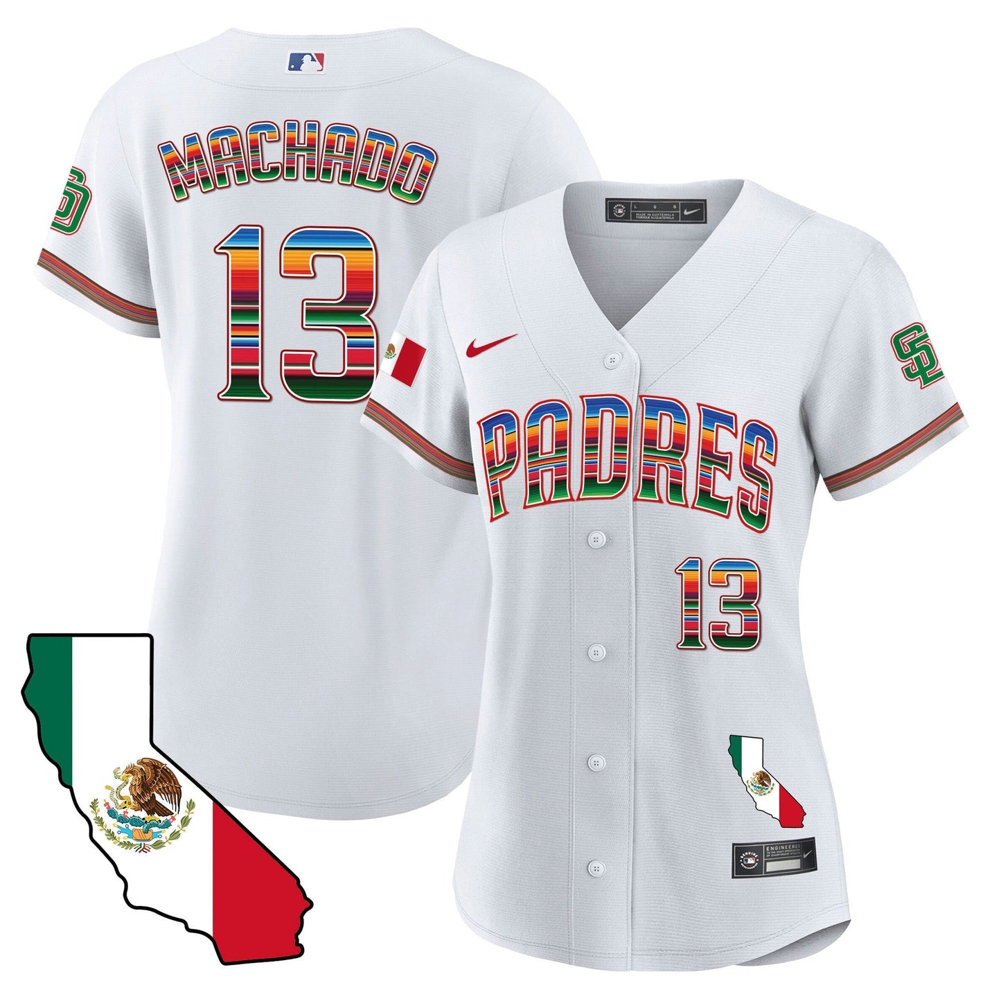 Camisa MLB Manny Machado Women California Map Cool Base Jersey - Branca