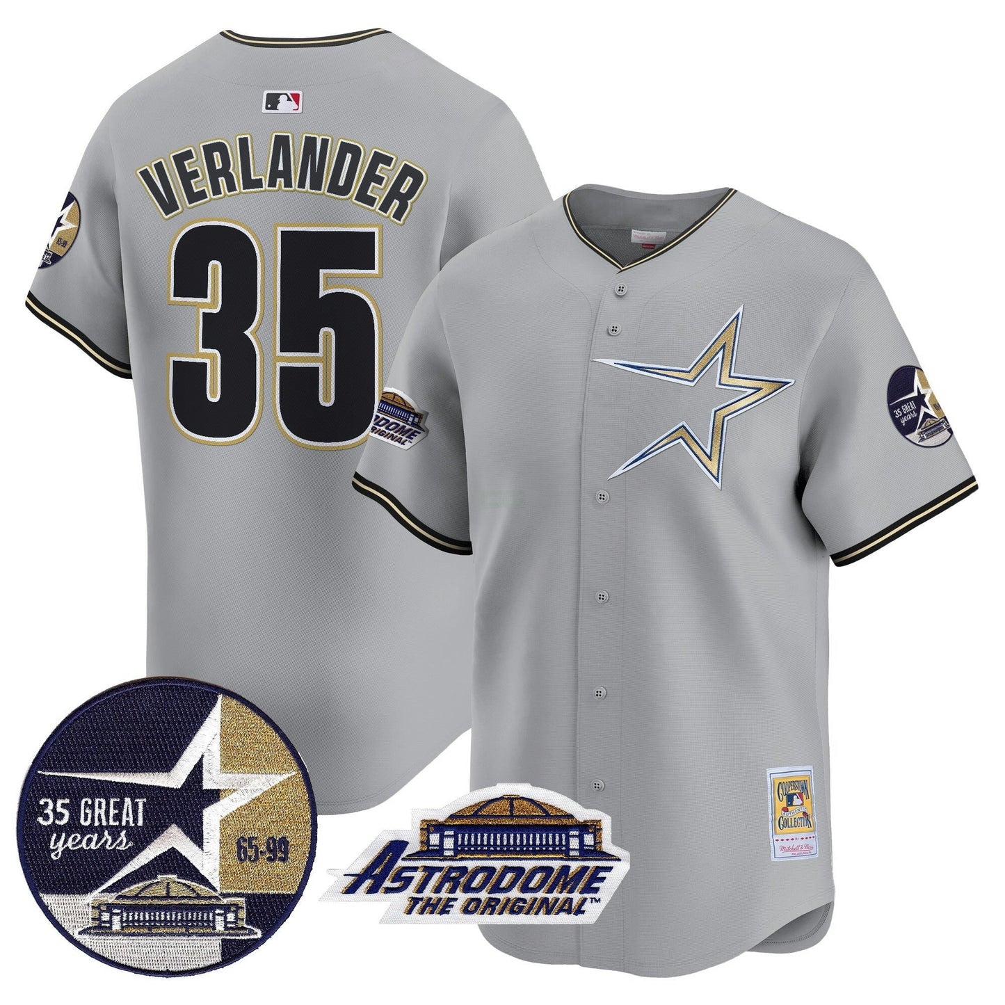Camisa MLB Men’s 1999 Throwback 35th & Astrodome Patch Vapor Premier Limited Jersey