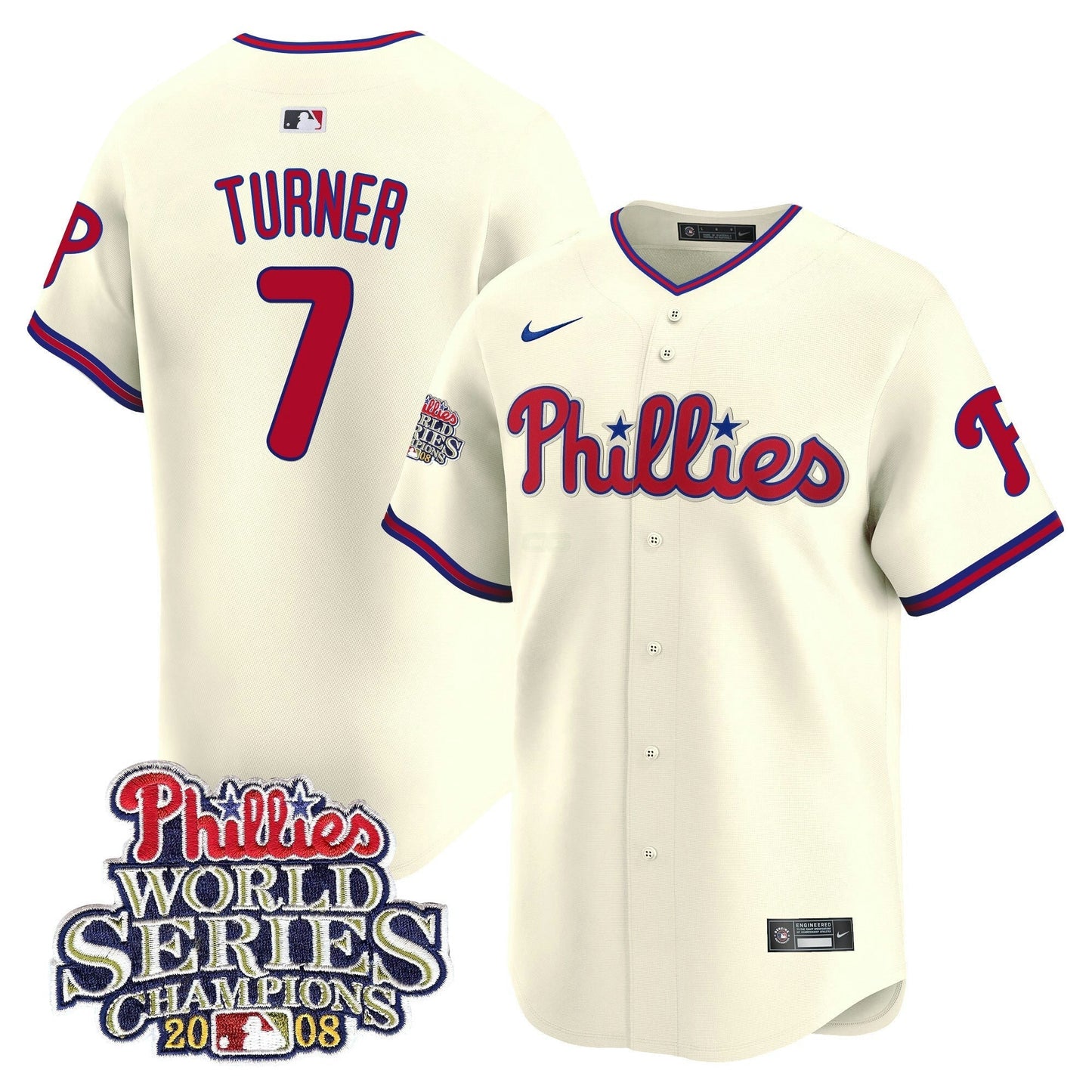 Camisa MLB Men’s 2008 World Series Champions Patch Vapor Premier Limited Jersey