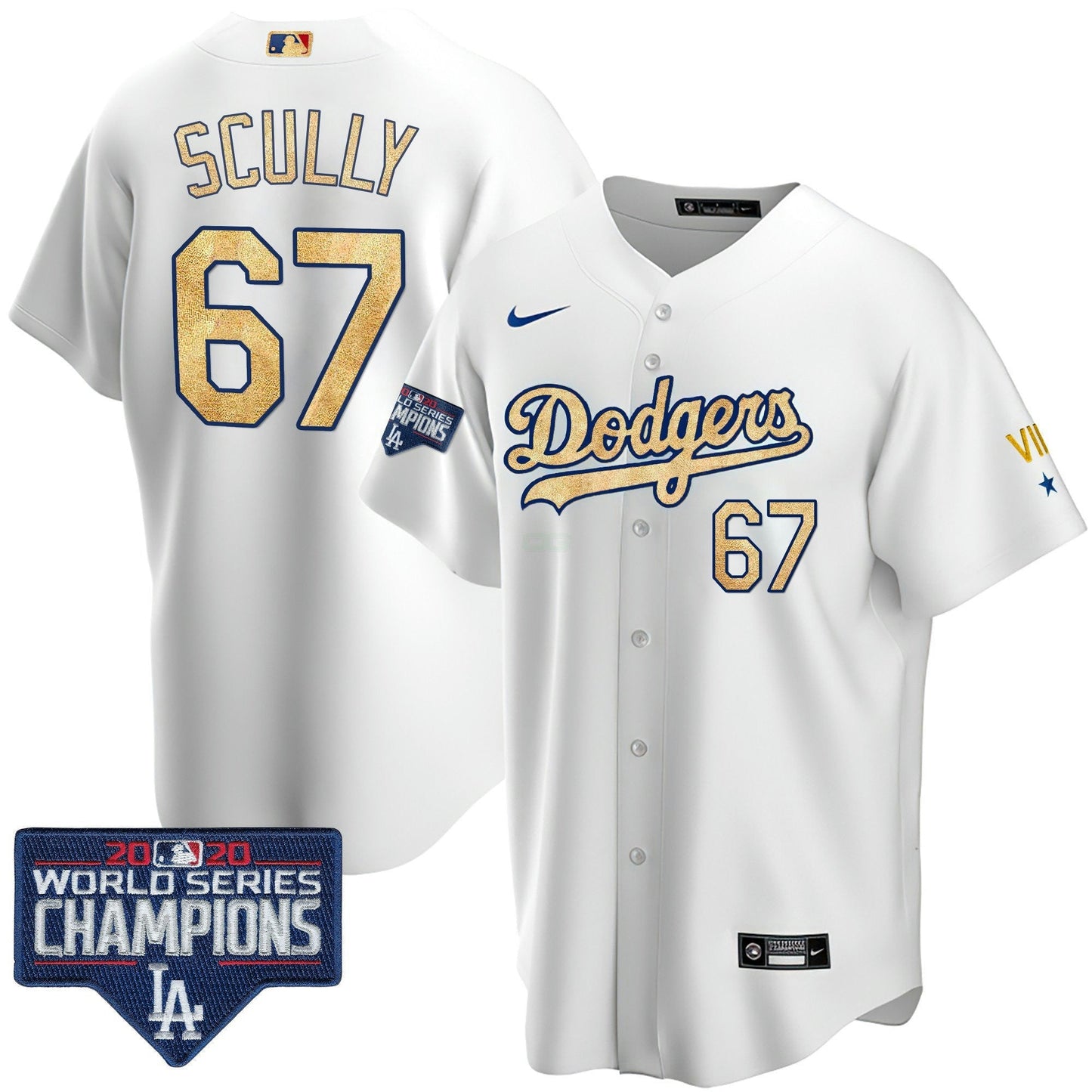 Camisa MLB Men’s 2020 World Series Champions Rush Dourada Jersey