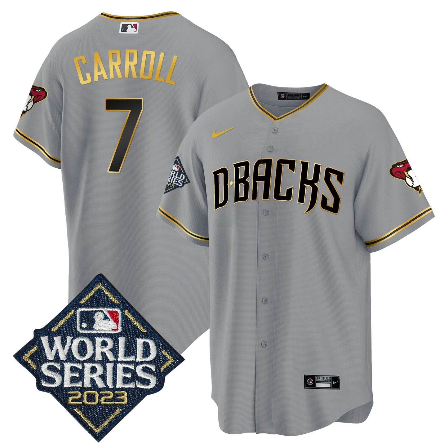 Camisa MLB Men’s 2023 World Series Cool Base Dourada Jersey