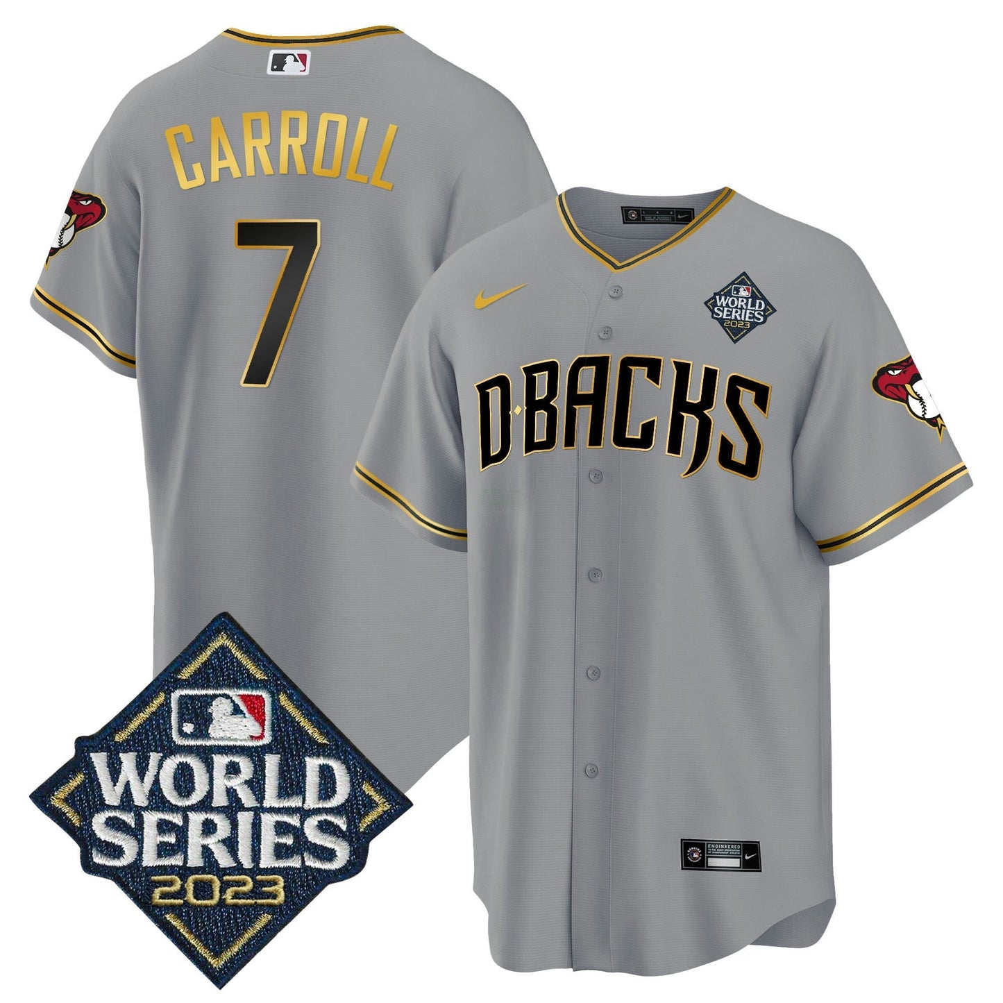 Camisa MLB Men’s 2023 World Series Cool Base Dourada Jersey V2