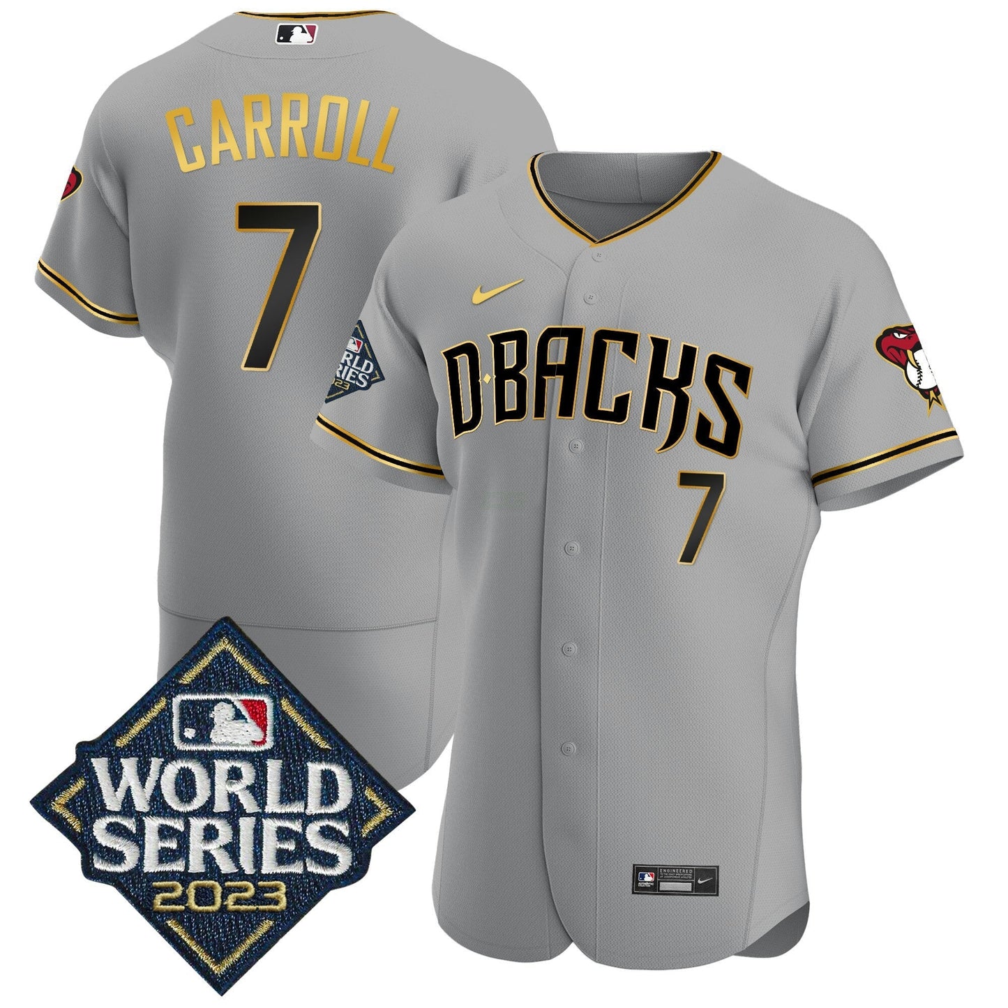 Camisa MLB Men’s 2023 World Series Flex Base Dourada Jersey