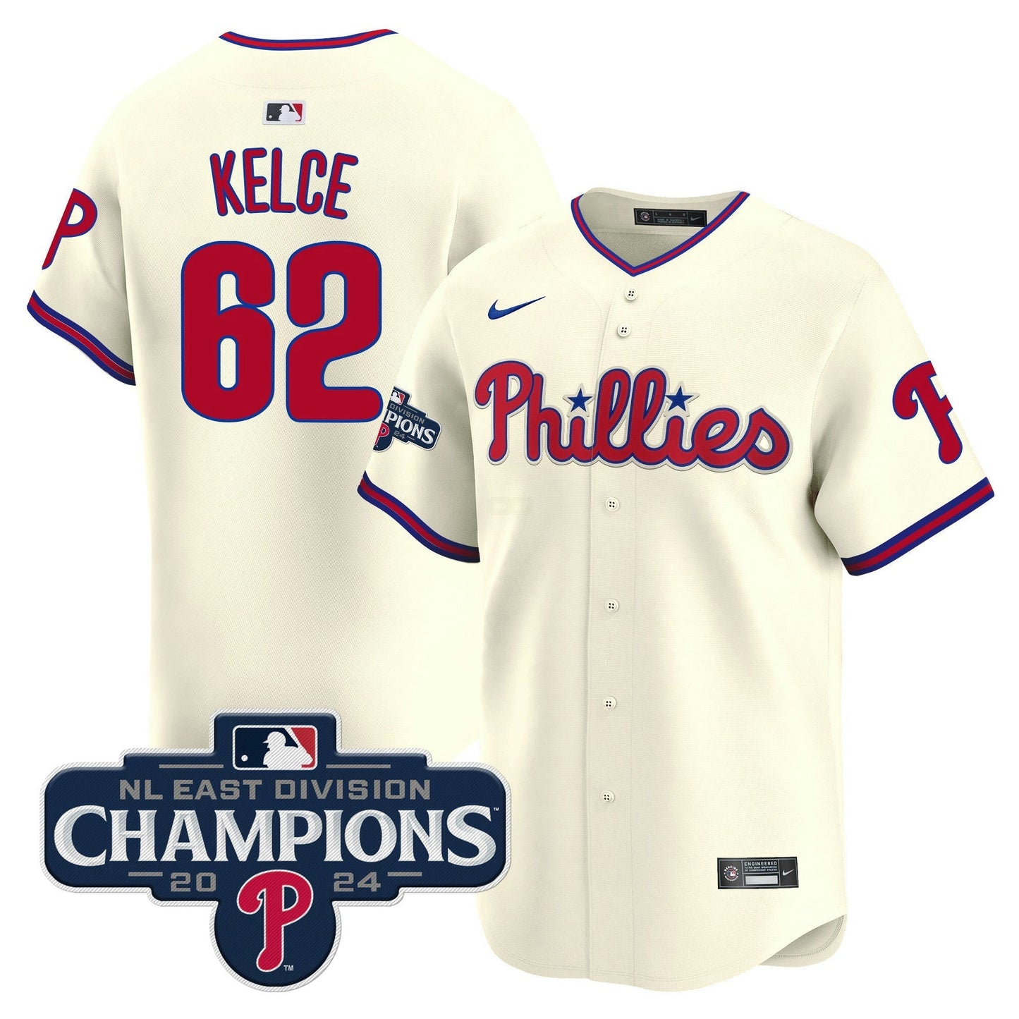 Camisa MLB Men’s 2024 NL East Division Champions Dourada Vapor Premier Limited Jersey